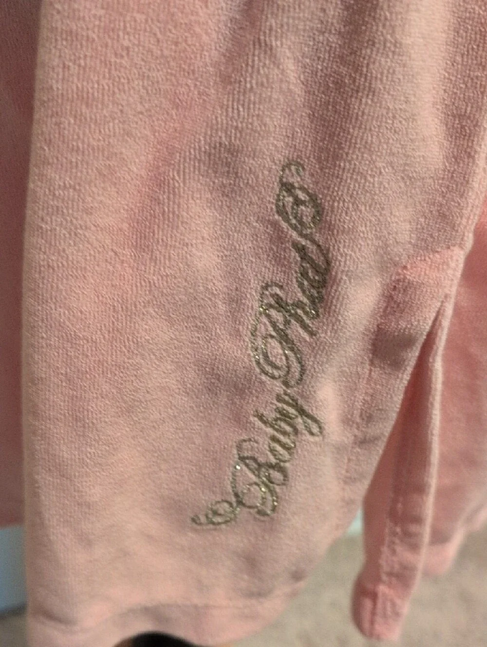 Vintage Y2K Baby Phat Terry Cloth Halter Dress Coverup Pink Size Large